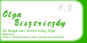 olga bisztriczky business card